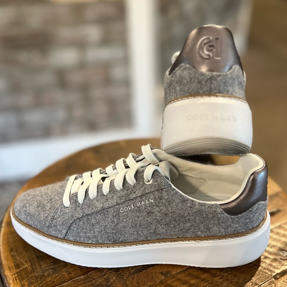 Cole Haan Topspin Sneaker in Grey Wool - Picture 6 of 8